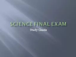 Science final exam Study Guide