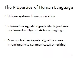 1 The Properties of Human Language