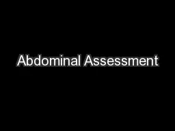 Abdominal Assessment