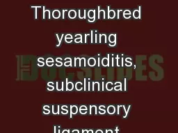 Associations between Thoroughbred yearling sesamoiditis, subclinical suspensory ligament