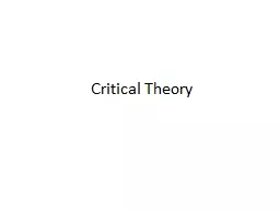 Critical Theory What and Who?