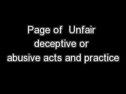Page of  Unfair deceptive or abusive acts and practice