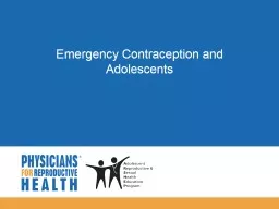 Emergency Contraception and Adolescents