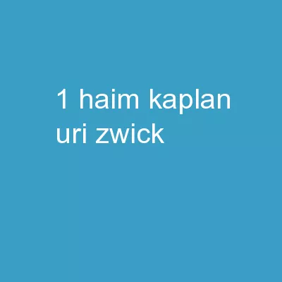 1 Haim Kaplan, Uri  Zwick