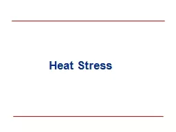 Heat Stress Objectives Definitions