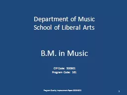 Department of Music School of Liberal Arts