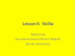Lesson II:  Sicilia Adjectives