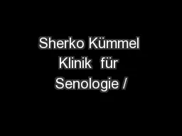 Sherko Kümmel Klinik  für Senologie /