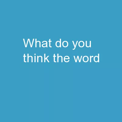 What do you think the word