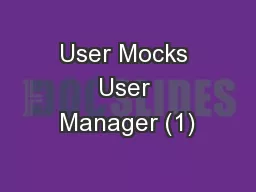 User Mocks User Manager (1)