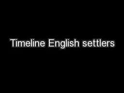 Timeline English settlers