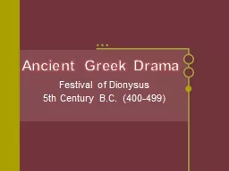 Ancient Greek Drama Festival of Dionysus