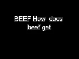 BEEF How  does beef get