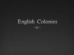 English Colonies  Jamestown