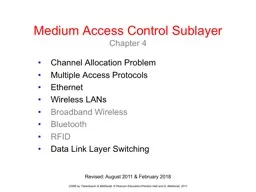 Medium Access Control  Sublayer