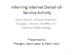 Inferring Internet Denial-of-Service Activity
