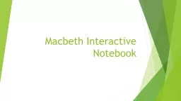 Macbeth Interactive Notebook