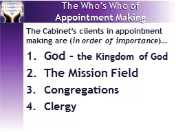 The Who’s Who of Appointment Making
