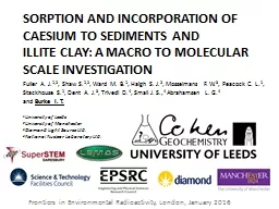 SORPTION AND INCORPORATION OF CAESIUM TO SEDIMENTS AND