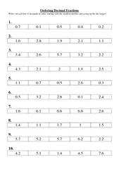 Ordering Decimal Fractions Write out each list of deci