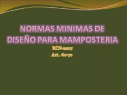 NORMAS MINIMAS DE DISEÑO PARA MAMPOSTERIA