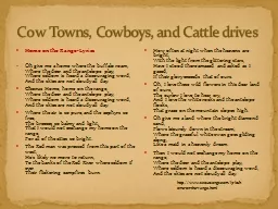 Cow Towns, Cowboys, and Cattle drives