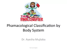 Phamacological  Classification by Body System