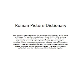 Roman Picture Dictionary