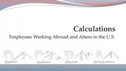 Employees Working Abroad and Aliens in the U.S.