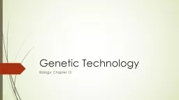 Genetic Technology Biology: Chapter 13