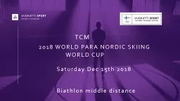 TCM 	 2018 WORLD PARA NORDIC SKIING 					WORLD CUP