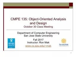 CMPE 135: Object-Oriented Analysis
