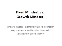 Fixed Mindset vs.  Growth Mindset