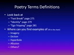 Poetry Terms Definitions
