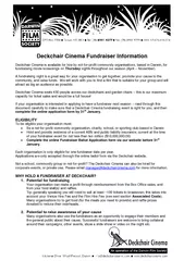 Deckchair Cinema Fundraiser Information Deckchair Cine