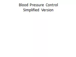 Blood Pressure Control Simplified Version