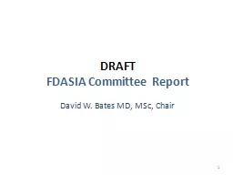 DRAFT FDASIA Committee Report