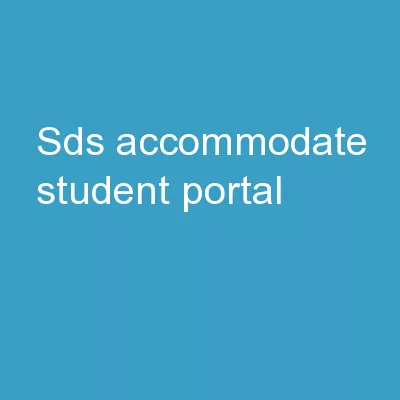 SDS Accommodate Student Portal