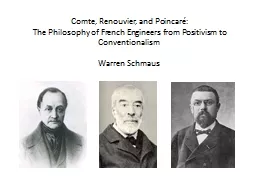Comte, Renouvier, and  Poincaré