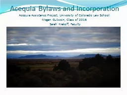 Acequia  Bylaws and Incorporation
