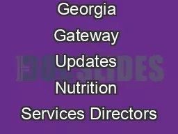 Georgia Gateway Updates Nutrition Services Directors