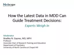 How the Latest Data in MDD Can Guide Treatment Decisions: