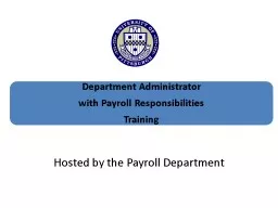 Hosted by the Payroll Department