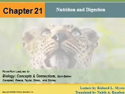 Chapter  21 Nutrition and Digestion