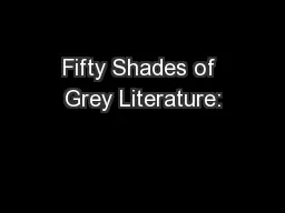 Fifty Shades of Grey Literature: