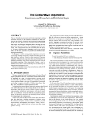 The Declarative Imperative Experiences and Conjectures