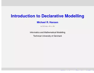 Introduction to Declarative Modelling Michael R