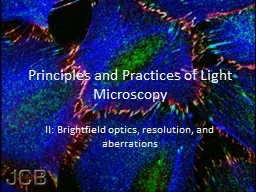 Principles and Practices of Light Microscopy