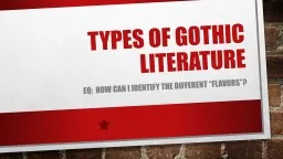 Types of gothic literature