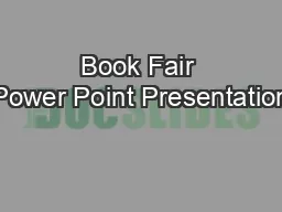 Book Fair Power Point Presentation